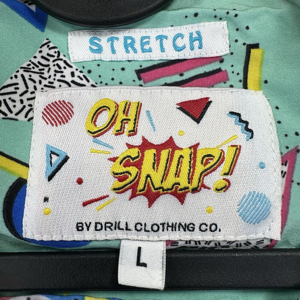 NWT OH Snap Shirt Adult Large 4-Way Stretch Retro 80s/90s Style Short Sleeve New - Picture 3 of 10